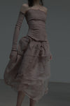 Marc Le Bihan Silk Skirt Six-layer Gauze 25930 Series French Hand-dyed MLB-25930-KMMEIGUI Old Rose Deadwood Rose BOIS DE ROSE